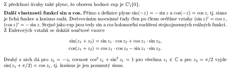 Dal��� vlastnosti sin a cos